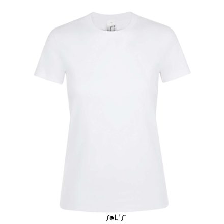 Női REGENT kereknyakú rövid ujjú pamut póló, SOL'S SO01825, White-XL