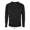 Férfi hosszú ujjú sport póló, SOL'S SO02071, Black-M