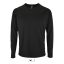Férfi hosszú ujjú sport póló, SOL'S SO02071, Black-M