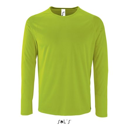 Férfi hosszú ujjú sport póló, SOL'S SO02071, Neon Green-2XL