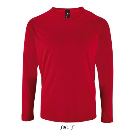 Férfi hosszú ujjú sport póló, SOL'S SO02071, Red-2XL