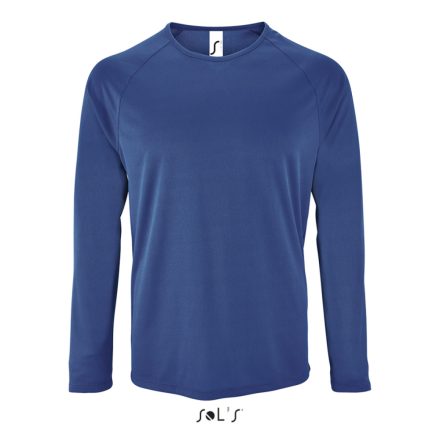 Férfi hosszú ujjú sport póló, SOL'S SO02071, Royal Blue-XL