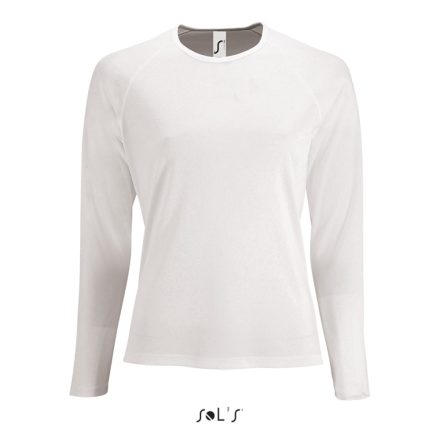 Női hosszú ujjú sport póló, SOL'S SO02072, White-2XL