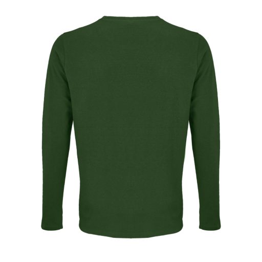 Férfi IMPERIAL hosszú ujjú környakas pamut póló, SOL'S SO02074, Bottle Green-3XL