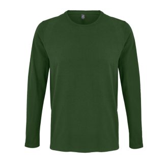   Férfi IMPERIAL hosszú ujjú környakas pamut póló, SOL'S SO02074, Bottle Green-S