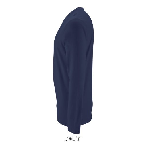 Férfi IMPERIAL hosszú ujjú környakas pamut póló, SOL'S SO02074, French Navy-L