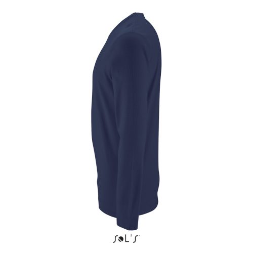 Férfi IMPERIAL hosszú ujjú környakas pamut póló, SOL'S SO02074, French Navy-XS