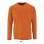 Férfi IMPERIAL hosszú ujjú környakas pamut póló, SOL'S SO02074, Orange-2XL