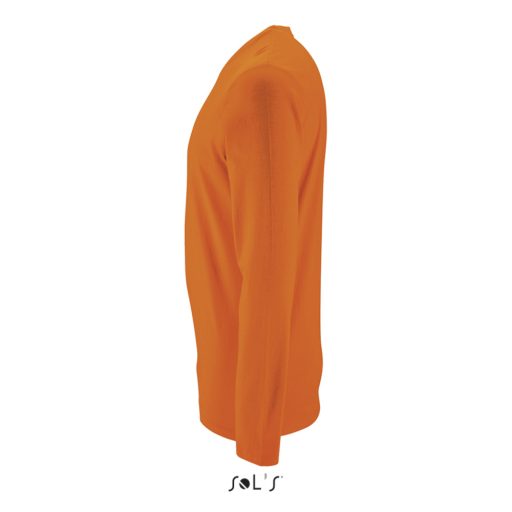 Férfi IMPERIAL hosszú ujjú környakas pamut póló, SOL'S SO02074, Orange-2XL