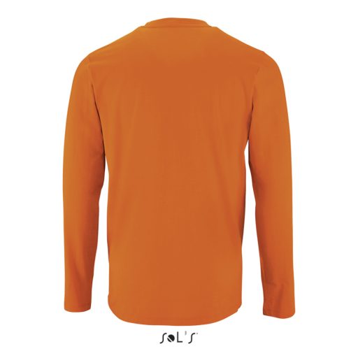 Férfi IMPERIAL hosszú ujjú környakas pamut póló, SOL'S SO02074, Orange-L