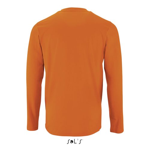 Férfi IMPERIAL hosszú ujjú környakas pamut póló, SOL'S SO02074, Orange-S