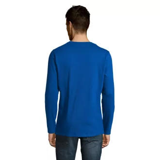   Férfi IMPERIAL hosszú ujjú környakas pamut póló, SOL'S SO02074, Royal Blue-S