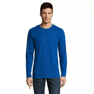   Férfi IMPERIAL hosszú ujjú környakas pamut póló, SOL'S SO02074, Royal Blue-S