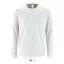 Férfi IMPERIAL hosszú ujjú környakas pamut póló, SOL'S SO02074, White-2XL