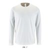 Férfi IMPERIAL hosszú ujjú környakas pamut póló, SOL'S SO02074, White-S
