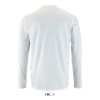 Férfi IMPERIAL hosszú ujjú környakas pamut póló, SOL'S SO02074, White-S