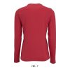 Női IMPERIAL hosszú ujjú környakas pamut póló, SOL'S SO02075, Red-S
