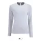 Női IMPERIAL hosszú ujjú környakas pamut póló, SOL'S SO02075, White-XL