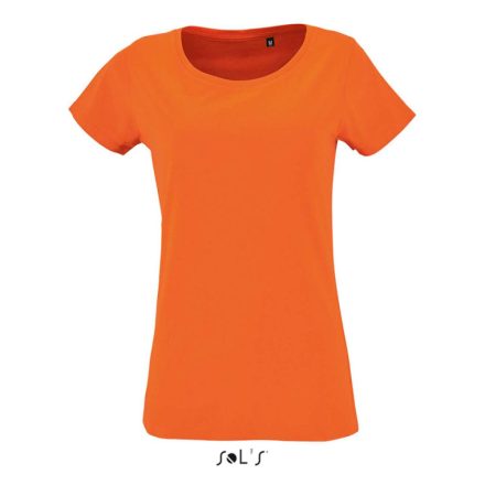 Női organikus környakas rövid ujjú póló, SOL'S SO02077, Orange-M