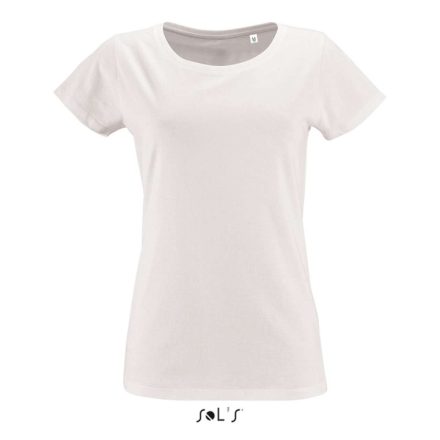Női organikus környakas rövid ujjú póló, SOL'S SO02077, White-2XL