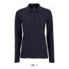 Női PERFECT hosszú ujjú galléros piké póló, SOL'S SO02083, French Navy-XL