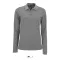 Női PERFECT hosszú ujjú galléros piké póló, SOL'S SO02083, Grey Melange-XL