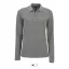Női PERFECT hosszú ujjú galléros piké póló, SOL'S SO02083, Grey Melange-XL