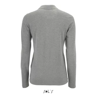   Női PERFECT hosszú ujjú galléros piké póló, SOL'S SO02083, Grey Melange-XL