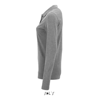   Női PERFECT hosszú ujjú galléros piké póló, SOL'S SO02083, Grey Melange-XL