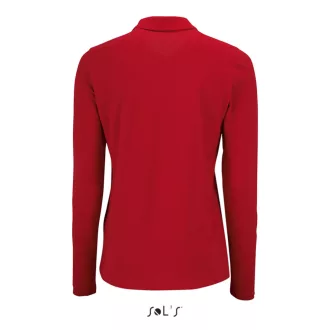   Női PERFECT hosszú ujjú galléros piké póló, SOL'S SO02083, Red-S