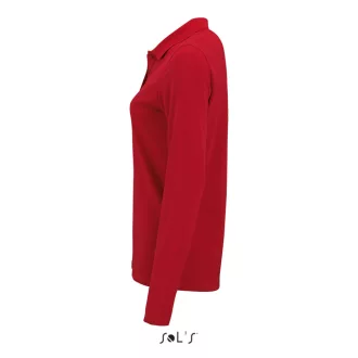   Női PERFECT hosszú ujjú galléros piké póló, SOL'S SO02083, Red-S