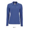 Női PERFECT hosszú ujjú galléros piké póló, SOL'S SO02083, Royal Blue-S