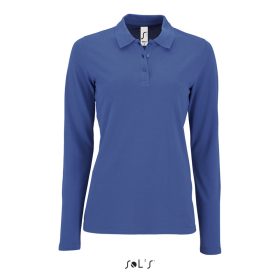  Női PERFECT hosszú ujjú galléros piké póló, SOL'S SO02083, Royal Blue-S