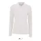 Női PERFECT hosszú ujjú galléros piké póló, SOL'S SO02083, White-2XL