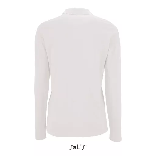Női PERFECT hosszú ujjú galléros piké póló, SOL'S SO02083, White-S