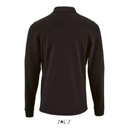Férfi PERFECT hosszú ujjú galléros piké póló, SOL'S SO02087, Black-L