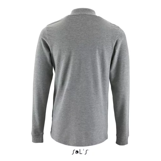 Férfi PERFECT hosszú ujjú galléros piké póló, SOL'S SO02087, Grey Melange-L
