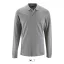 Férfi PERFECT hosszú ujjú galléros piké póló, SOL'S SO02087, Grey Melange-M