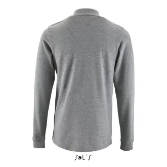   Férfi PERFECT hosszú ujjú galléros piké póló, SOL'S SO02087, Grey Melange-S