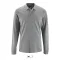 Férfi PERFECT hosszú ujjú galléros piké póló, SOL'S SO02087, Grey Melange-XL
