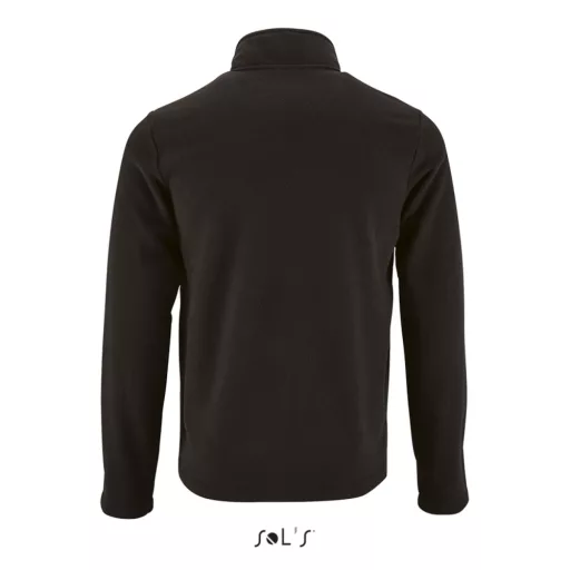 Férfi NORMAN cipzáras egyszerű polár pulóver, SOL'S SO02093, Black-XL