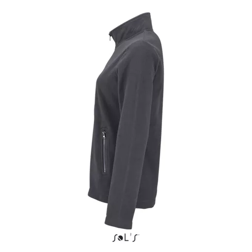 Női NORMAN cipzáras egyszerű polár pulóver, SOL'S SO02094, Charcoal Grey-2XL