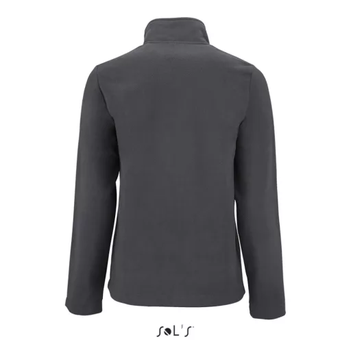Női NORMAN cipzáras egyszerű polár pulóver, SOL'S SO02094, Charcoal Grey-XL