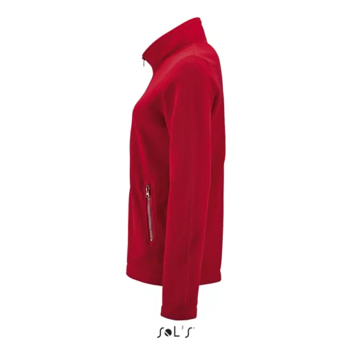 Női NORMAN cipzáras egyszerű polár pulóver, SOL'S SO02094, Red-L