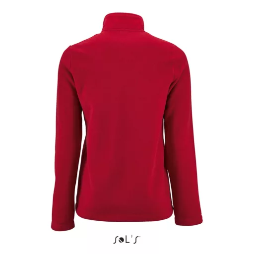 Női NORMAN cipzáras egyszerű polár pulóver, SOL'S SO02094, Red-S