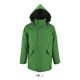 Uniszex ROBYN steppelt bélésű kabát, gallérba rejthető kapucnival, SOL'S SO02109, Kelly Green-4XL