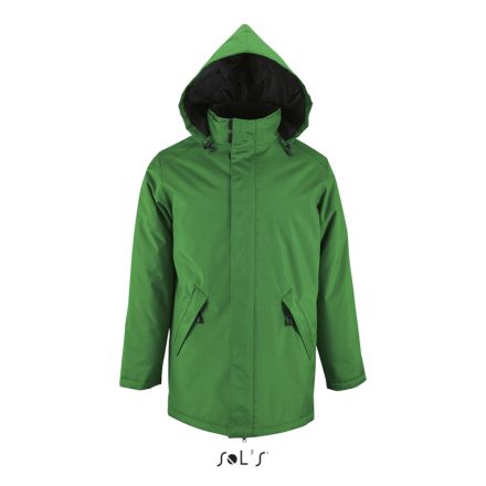 Uniszex ROBYN steppelt bélésű kabát, gallérba rejthető kapucnival, SOL'S SO02109, Kelly Green-XS