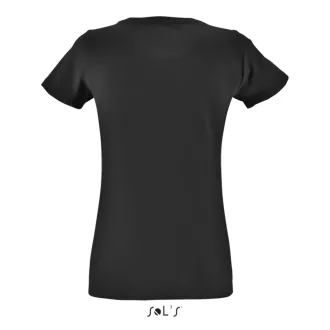   Női REGENT FIT kreknyakú rövid ujjú póló, SOL'S SO02758, Deep Black-S