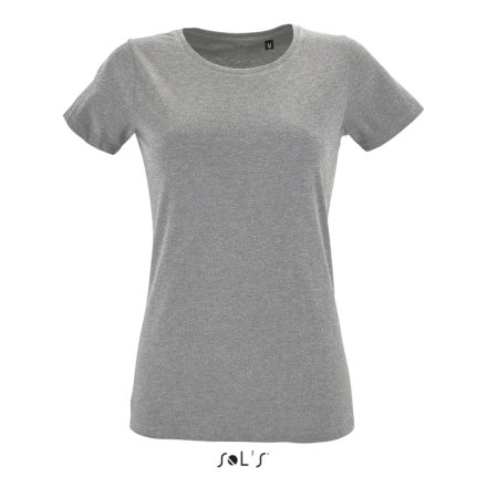 Női REGENT FIT kreknyakú rövid ujjú póló, SOL'S SO02758, Grey Melange-XL