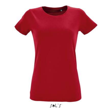 Női REGENT FIT kreknyakú rövid ujjú póló, SOL'S SO02758, Red-XL